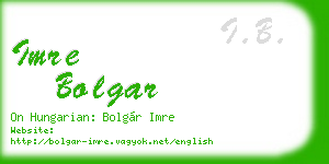 imre bolgar business card